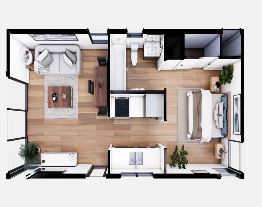 Custom bath 6 Upgrade to Custom Bath ADU | 2 Bed, 1 Bath, 1200 sq. ft.