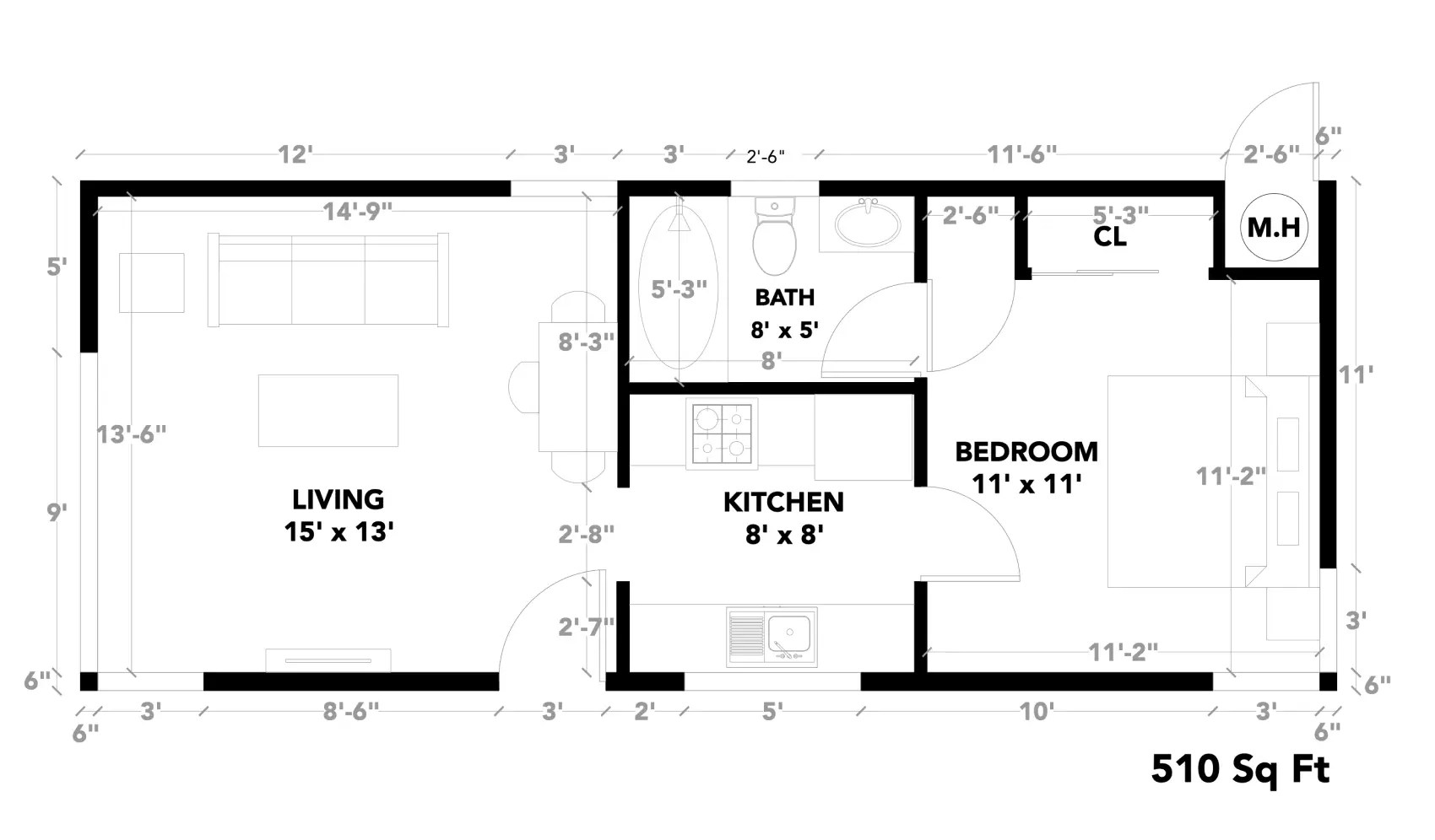 The Starling Bath: Luxe 2-Bed ADU | 1200 sq. ft. | Modern