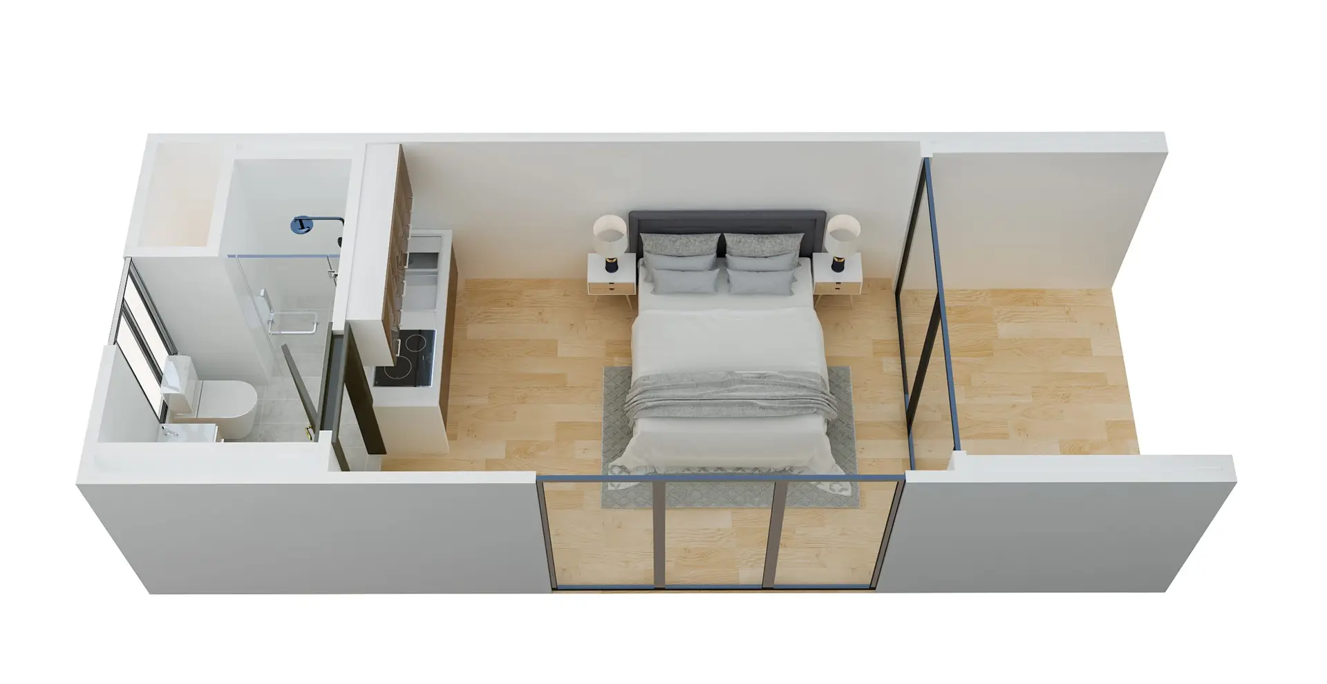Cozy 330 sq. ft. Cove Studio: Maximize Space, Embrace Tranquility